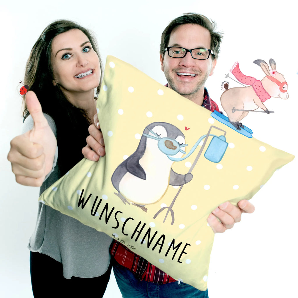 Personalised cushion Penguin Oxygen Kopfkissen, bedrucken, personalisiert, Name, Kissen, Wunschname, Sauerstoffgerät, Pinguin, Sauerstofftherapie