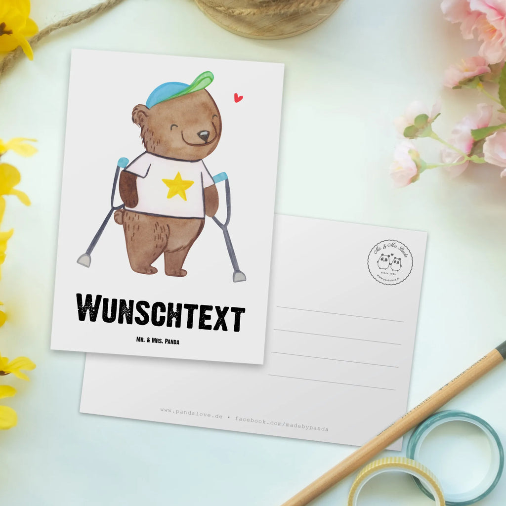 Personalised postcard Bear Walking aids Einladung mit Namen, Postkarte personalisierbar, Postkarte mit Wunschtext, Ansichtskarte mit Namen, Geschenkkarte mit Namen, Postkarte mit Namen, Grußkarte mit Wunschtext, Ansichtskarte mit Wunschtext, Karte mit Namen, Karte mit Wunschtext, Einladung mit Wunschtext, Grußkarte mit Namen, Postkarte bedrucken, Geschenkkarte mit Wunschtext, Gehhilfe, Bär, Krücken