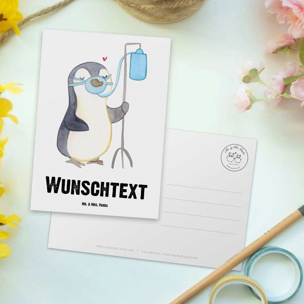 Personalisierte Postkarte Pinguin  Sauerstoff Postkarte personalisierbar, Einladung mit Namen, Postkarte mit Wunschtext, Karte mit Wunschtext, Grußkarte mit Wunschtext, Postkarte bedrucken, Ansichtskarte mit Namen, Ansichtskarte mit Wunschtext, Geschenkkarte mit Namen, Karte mit Namen, Postkarte mit Namen, Einladung mit Wunschtext, Geschenkkarte mit Wunschtext, Grußkarte mit Namen, Pinguin, Sauerstofftherapie, Sauerstoffgerät