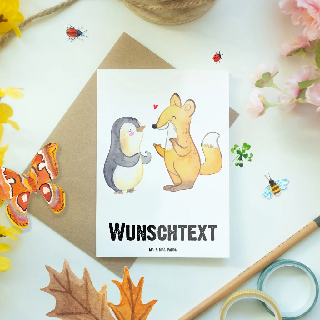 Personalised greetings card Fox & Penguin deaf Grußkarte als Geldgeschenk, Grußkarte mit persönlichen Nachrichten, Personalisierte Geburtstagskarte, Personalisierte Einladungskarte, Grußkarten personalisiert, Personalisierte Hochzeitskarte, Grußkarte selber drucken, Personalisierte Karte, Personalisierte Grußkarte, Grußkarte mit Namen, Personalisiertere Klappkarte, Personalisierte Glückwunschkarte, Grußkarte selbst gestalten, gehörlos, Pinguin, Gebärdensprache, Fuchs