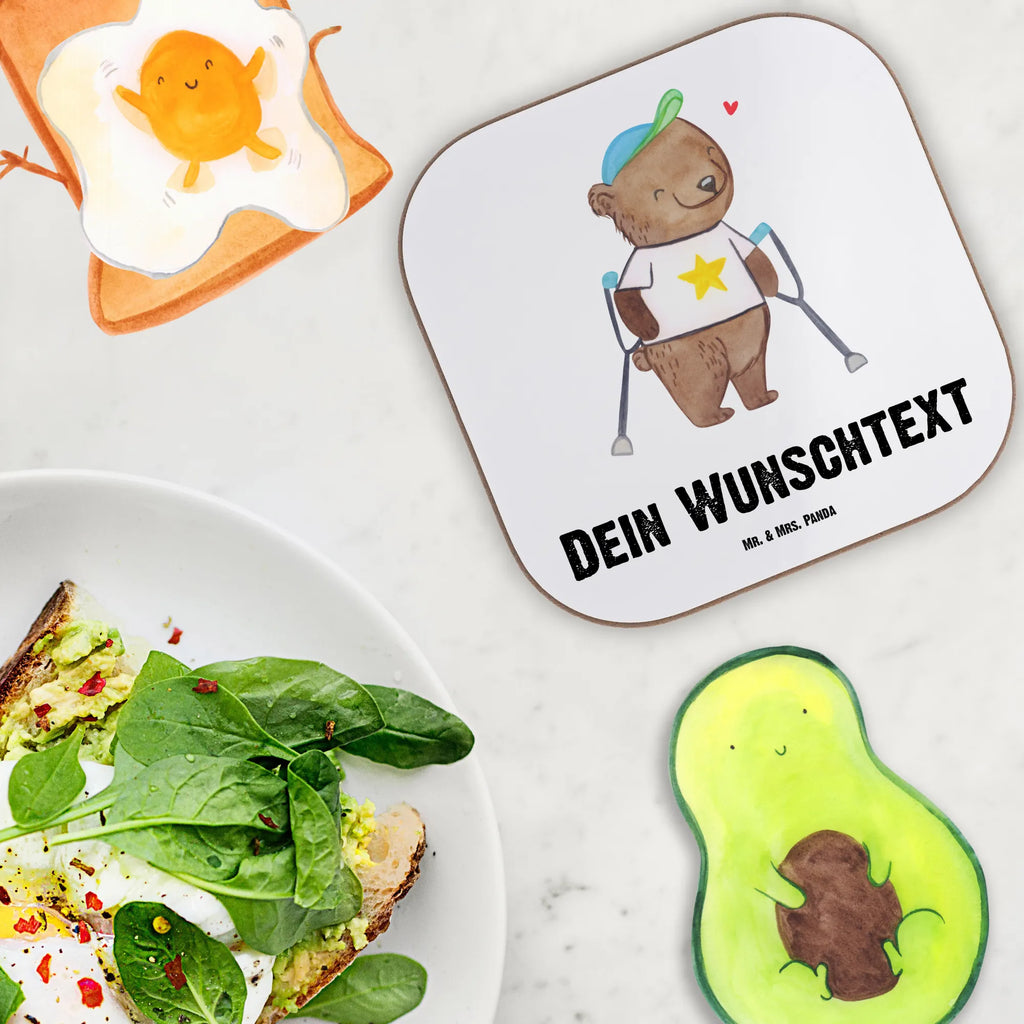 Personalisierte Untersetzer Bär Gehhilfen PErsonalisierte Bierdeckel, Peronalisierte Untersetzer Gläser, Personalisierte Glasuntersetzer, Personalisierte Untersetzer, Bedrucken, Personalisieren, Namensaufdruck, Untersetzer mit Namen, Personalisiert Getränkeuntersetzer, Bär, Krücken, Gehhilfe