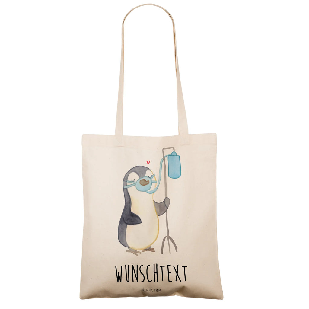 Personalised tote bag Penguin Oxygen Tragetasche mit Namen, Einkaufstasche mit Namen, Personalisierter Jutebeutel, Personalisierter Beutel, Personalisierter Stoffbeutel, Personalisierte Einkaufstasche, Personalisierte Tasche, Personalisierte Jutetasche, Stoffbeutel mit Namen, Personalisierte Kindergartentasche, Personalisierte Beuteltasche, Sauerstofftherapie, Sauerstoffgerät, Pinguin