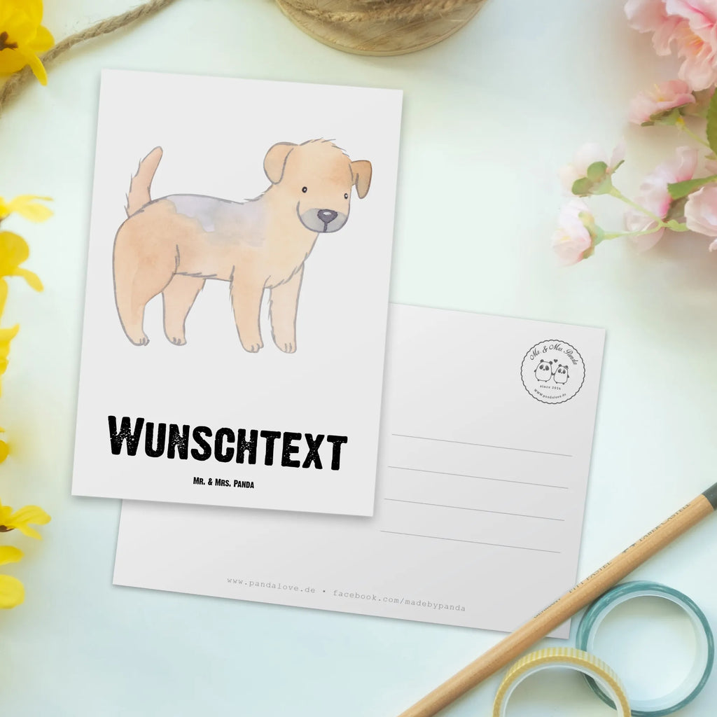 Personalisierte Postkarte Border Terrier Lebensretter Postkarte mit Wunschtext, Karte mit Wunschtext, Grußkarte mit Wunschtext, Einladung mit Wunschtext, Grußkarte mit Namen, Einladung mit Namen, Karte mit Namen, Geschenkkarte mit Namen, Geschenkkarte mit Wunschtext, Ansichtskarte mit Namen, Postkarte mit Namen, Ansichtskarte mit Wunschtext, Postkarte bedrucken, Postkarte personalisierbar, Hund, Hunderasse, Rassehund, Hundebesitzer, Geschenk, Tierfreund, Schenken, Welpe, Border Terrier