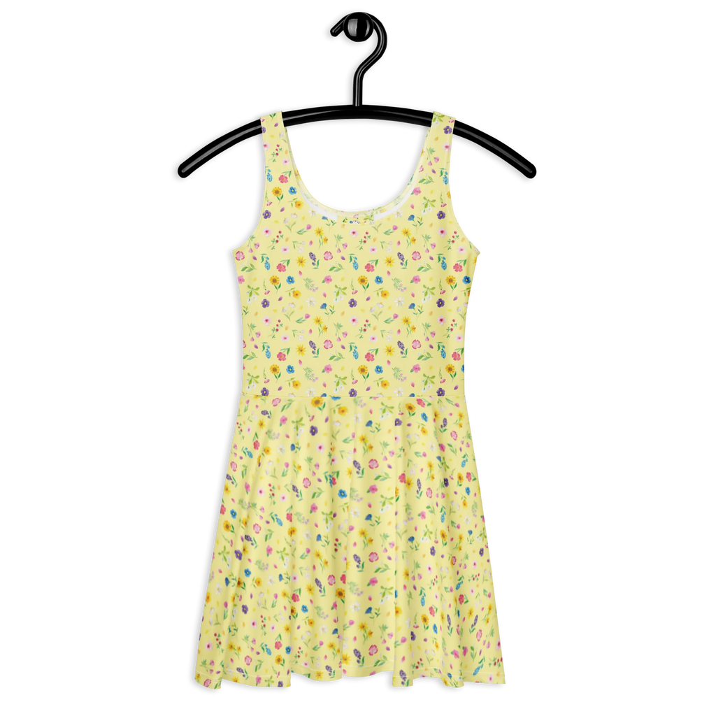 Sommerkleid Bunte Blumenwiese Muster Kleid, Sommerkleid, Skaterkleid, Blumen Muster, Blumenwiese, Flower Power, Wildblumen Muster, Blumenmädchen