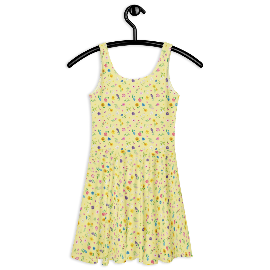 Sommerkleid Bunte Blumenwiese Muster Kleid, Sommerkleid, Skaterkleid, Blumen Muster, Blumenwiese, Flower Power, Wildblumen Muster, Blumenmädchen