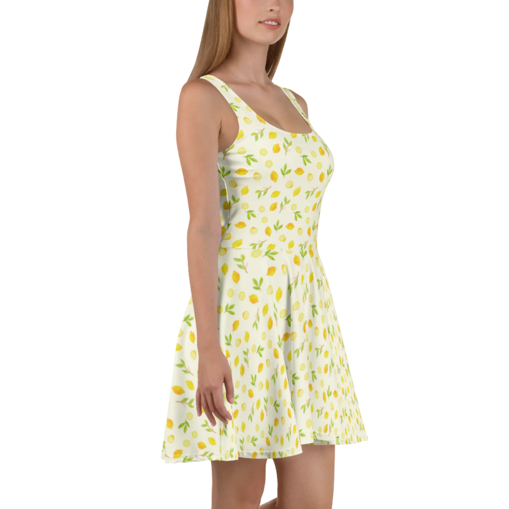 Summer dress Freshness Lemons Sommerkleid, Skaterkleid, Kleid, Zitronen Muster, Zitrone, Zitrusfrüchte Muster