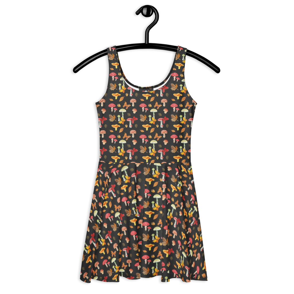 Summer dress Mushrooms Butterflies Kleid, Skaterkleid, Sommerkleid, Schmetterlinge, Nachtfalter, Pilze, Schmetterling Muster, Pilz Muster