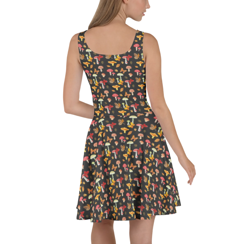 Summer dress Mushrooms Butterflies Kleid, Skaterkleid, Sommerkleid, Schmetterlinge, Nachtfalter, Pilze, Schmetterling Muster, Pilz Muster