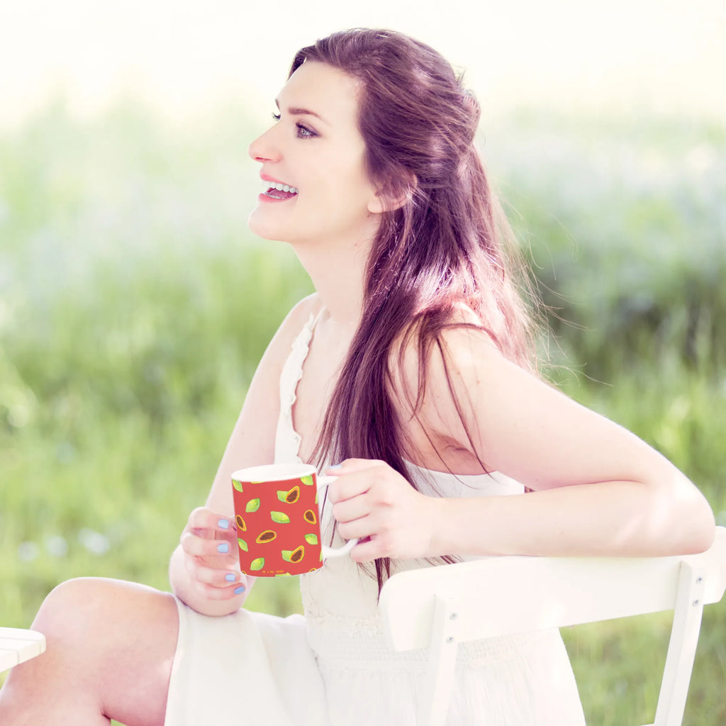 Tasse Obst Papaya Muster Tasse, Geschenktasse, Porzellantasse, Tasse mit Motiven, Teetasse, Tasse mit Zitaten, Kaffeetasse, Keramiktasse, Bürotasse, Papayas, Papapya Muster, Obst Muster