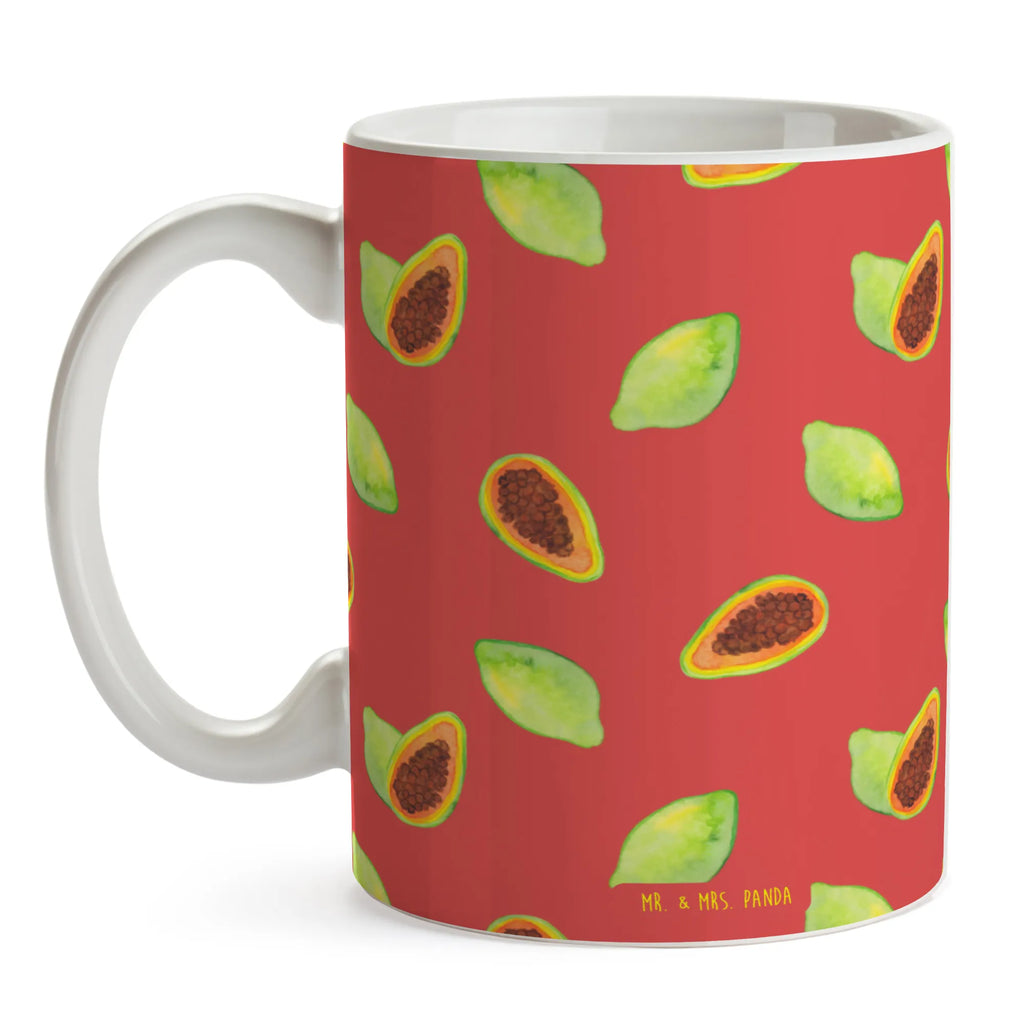 Tasse Obst Papaya Muster Tasse, Geschenktasse, Porzellantasse, Tasse mit Motiven, Teetasse, Tasse mit Zitaten, Kaffeetasse, Keramiktasse, Bürotasse, Papayas, Papapya Muster, Obst Muster