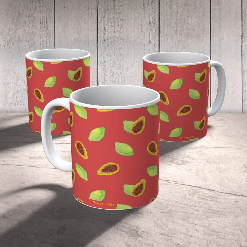 Tasse Obst Papaya Muster Tasse, Geschenktasse, Porzellantasse, Tasse mit Motiven, Teetasse, Tasse mit Zitaten, Kaffeetasse, Keramiktasse, Bürotasse, Papayas, Papapya Muster, Obst Muster