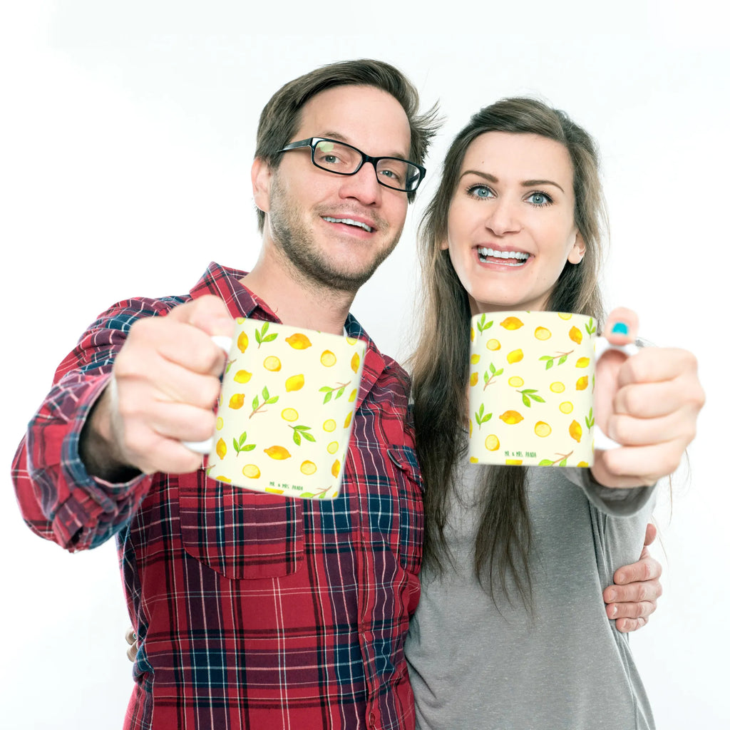 Tasse Frische Zitronen Muster Geschenktasse, Tasse mit Motiven, Keramiktasse, Teetasse, Kaffeetasse, Tasse mit Zitaten, Porzellantasse, Tasse, Bürotasse, Zitrusfrüchte Muster, Zitronen Muster, Zitrone