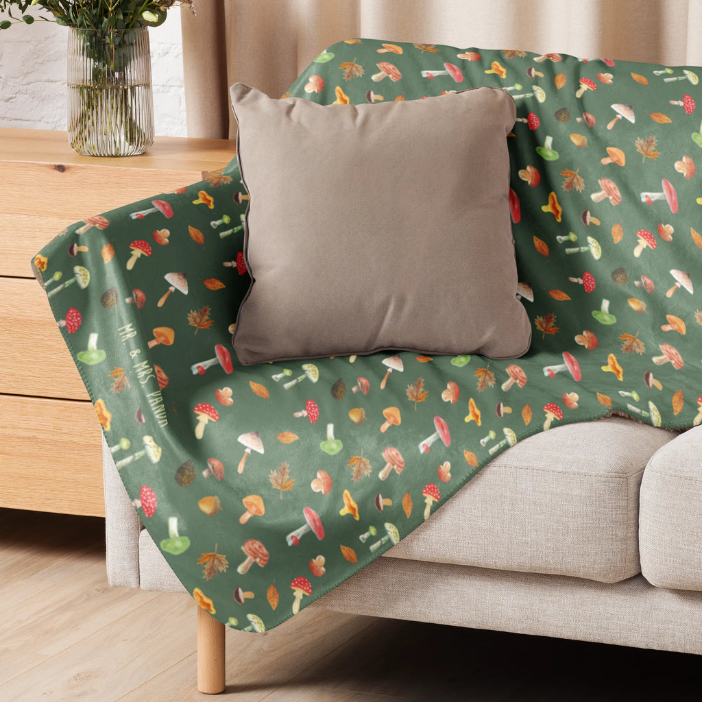 Sherpa cuddly blanket Mushroom Forest Pilze, Wald, Pilz Muster, Laub Muster