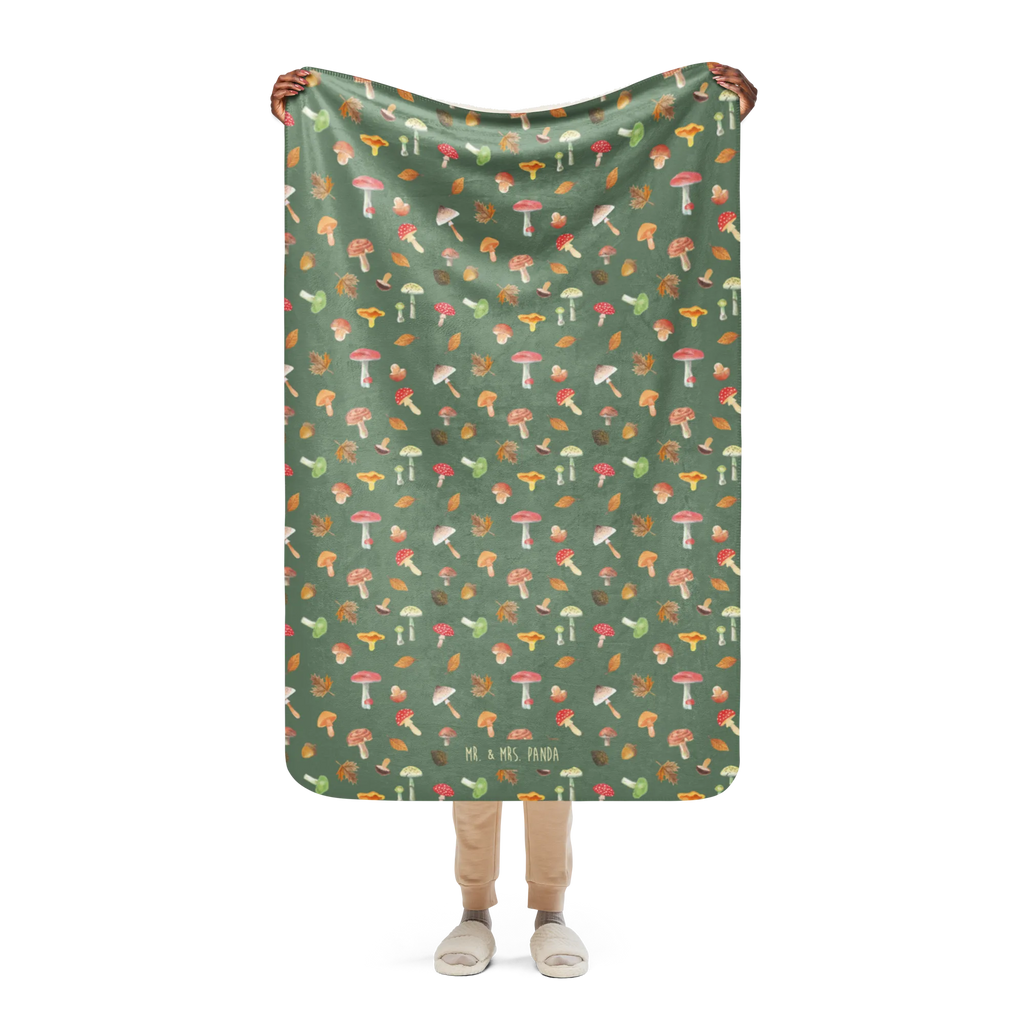 Sherpa cuddly blanket Mushroom Forest Pilze, Wald, Pilz Muster, Laub Muster