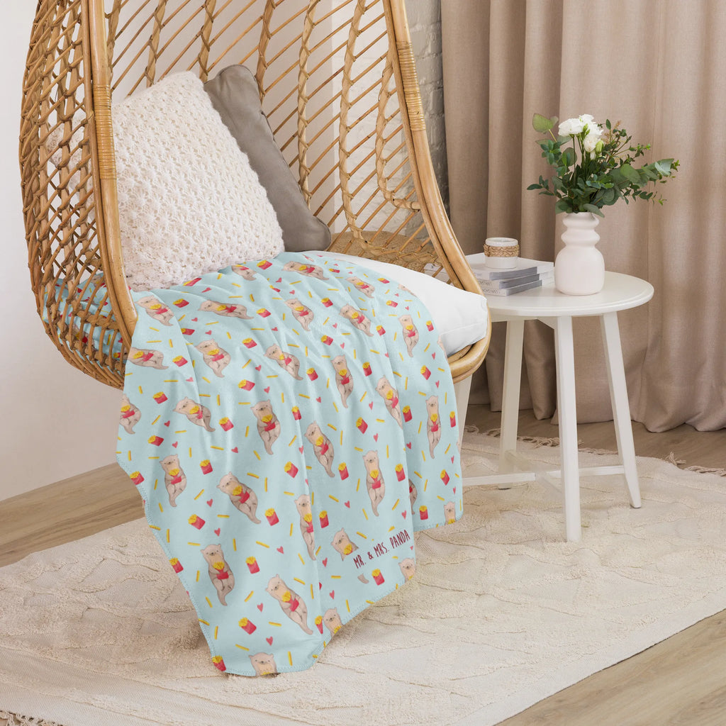 Koc Sherpa Wydra Frytki Pommes Muster, Otter, Pommes, Otter Muster