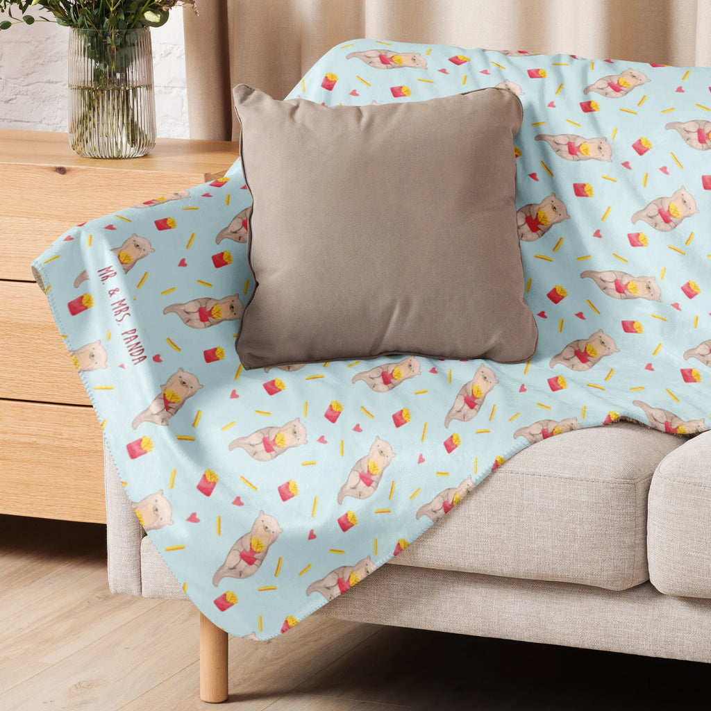 Koc Sherpa Wydra Frytki Pommes Muster, Otter, Pommes, Otter Muster