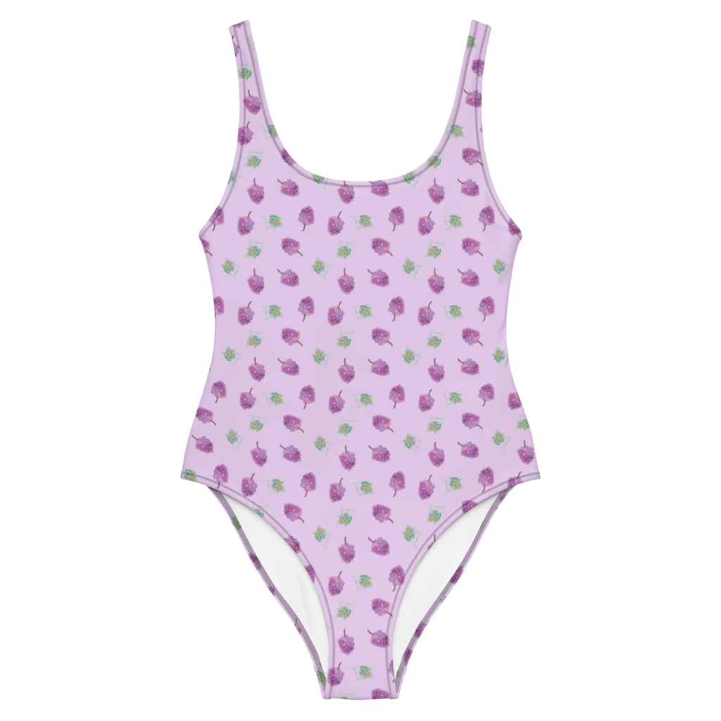 Swimsuit Wine Grapes Bademode, Badebekleidung, Rückenfreier Badeanzug, Luxus-Bademode, Badeanzug, Swimsuit, Weintrauben Muster, Weinreben, Wein, Wein Muster, Weintrauben
