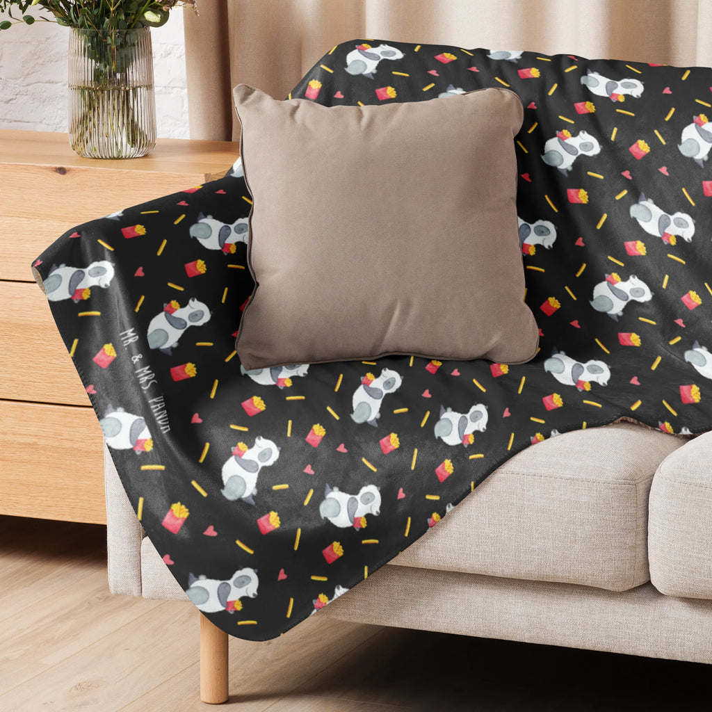 Koc Sherpa Panda frytki Pommes, Panda Muster, Panda, Pommes Muster