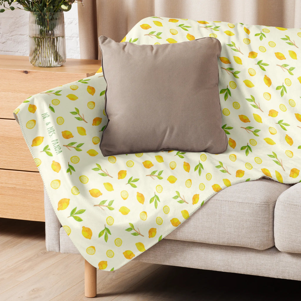 Sherpa Kuscheldecke Frische Zitronen Muster Zitrone, Zitronen Muster, Zitrusfrüchte Muster