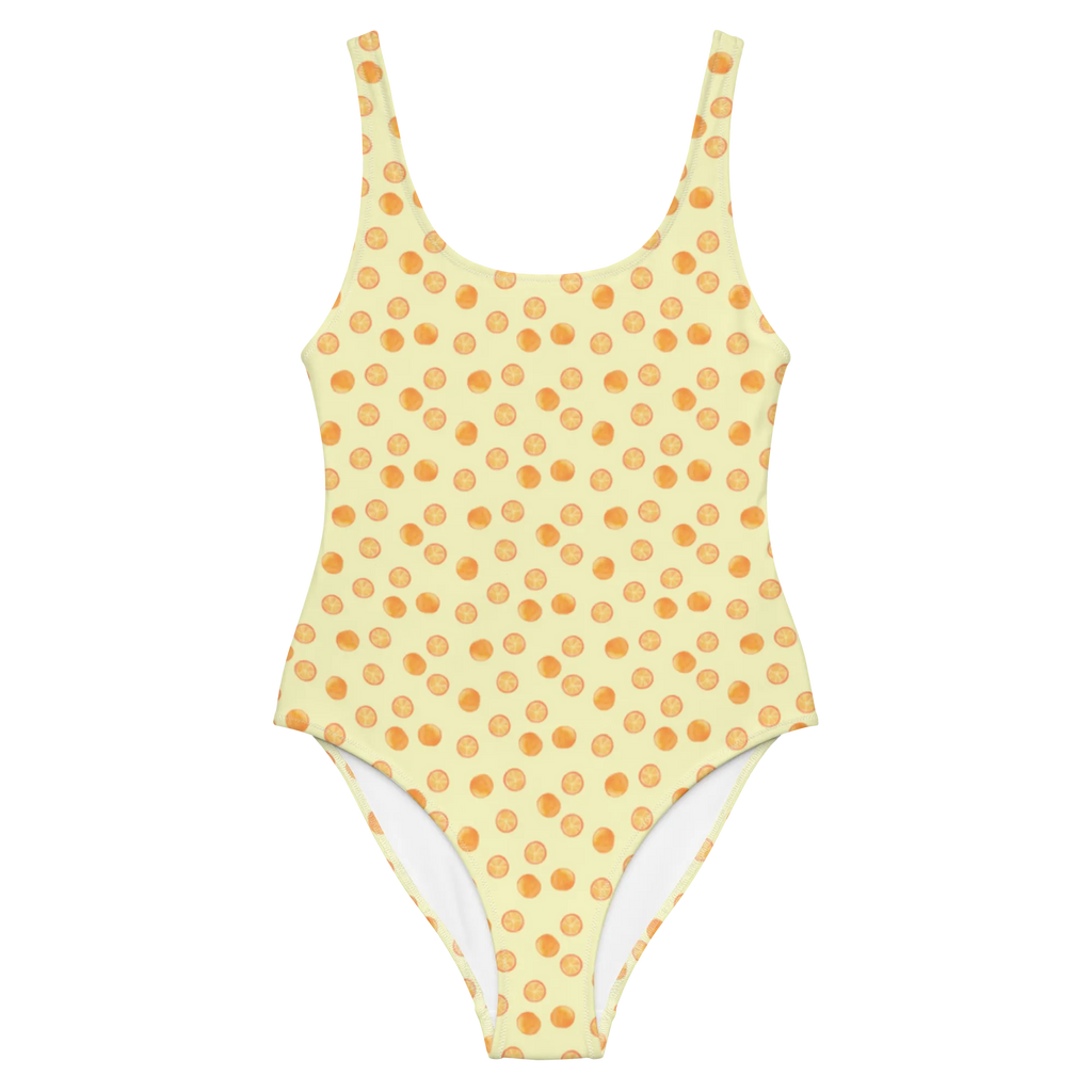 Swimsuit Citrus Orange Luxus-Bademode, Swimsuit, Badebekleidung, Badeanzug, Bademode, Rückenfreier Badeanzug, Orangen, Orangen Muster, Zitrusfrüchte, Obst Muster, Orange