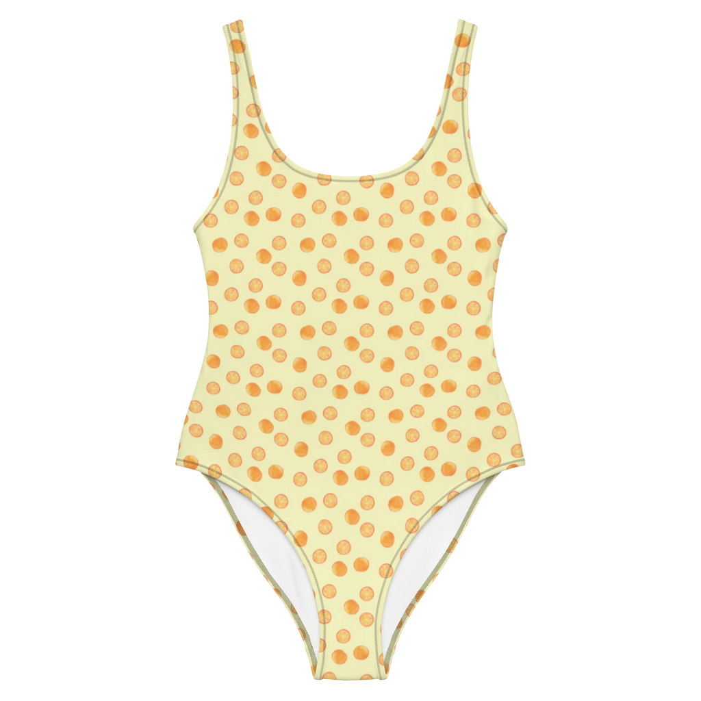 Swimsuit Citrus Orange Luxus-Bademode, Swimsuit, Badebekleidung, Badeanzug, Bademode, Rückenfreier Badeanzug, Orangen, Orangen Muster, Zitrusfrüchte, Obst Muster, Orange