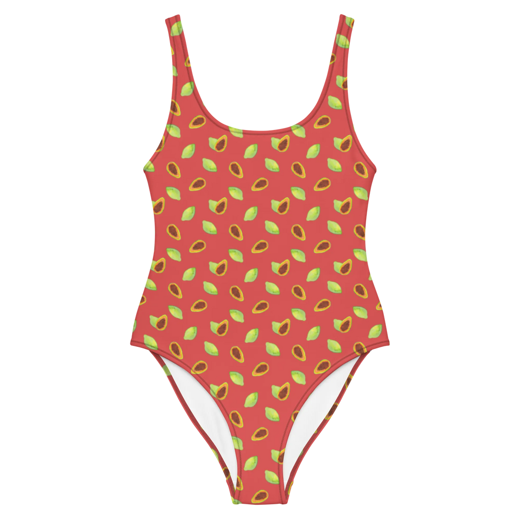 Swimsuit Fruit Papaya Bademode, Luxus-Bademode, Rückenfreier Badeanzug, Swimsuit, Badebekleidung, Badeanzug, Papayas, Papapya Muster, Obst Muster