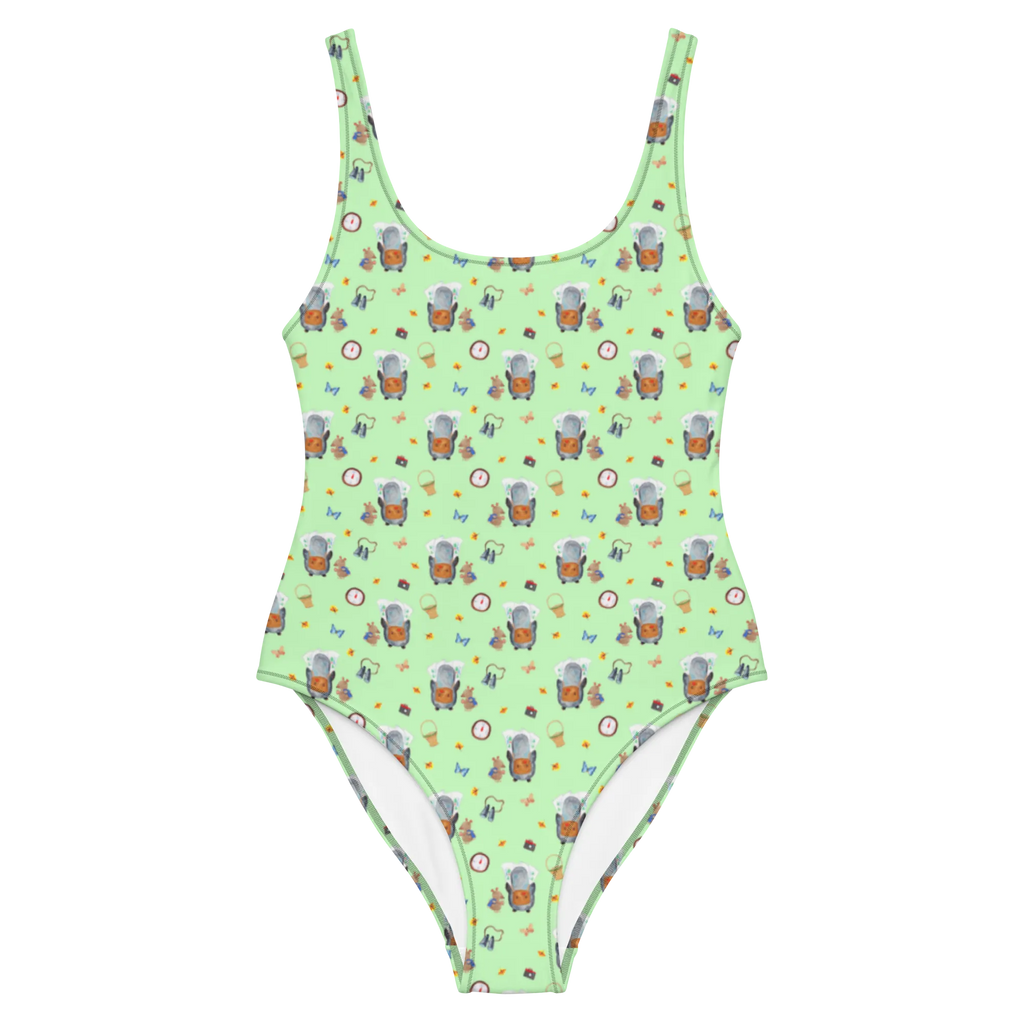 Swimsuit Penguin & Mouse Hiker Badebekleidung, Bademode, Badeanzug, Swimsuit, Rückenfreier Badeanzug, Luxus-Bademode, Pinguin, Pinguine, Abenteurer, Abenteuer, Roadtrip, Ausflug, Wanderlust, wandern