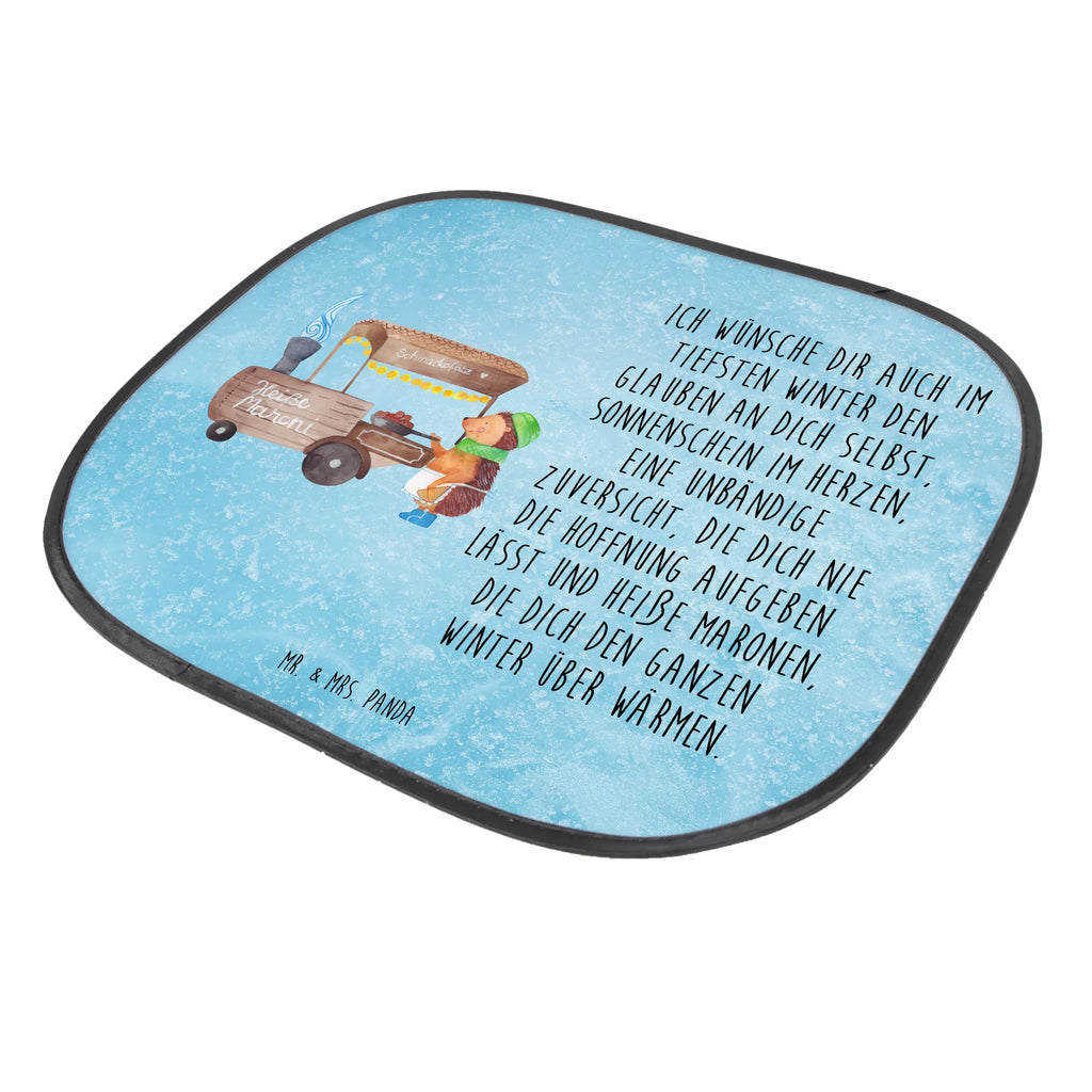 Car sun shade hedgehog Chestnuts gift, car, family, sun protection, sun visor, children, back seat, windows, Winter, Christmas, Christmas time, snow