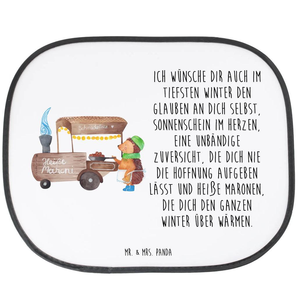 Car sun shade hedgehog Chestnuts gift, car, family, sun protection, sun visor, children, back seat, windows, Winter, Christmas, Christmas time, snow