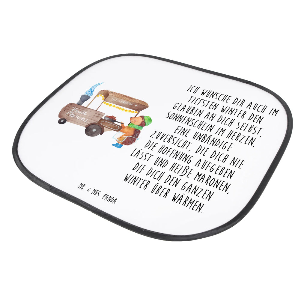 Car sun shade hedgehog Chestnuts gift, car, family, sun protection, sun visor, children, back seat, windows, Winter, Christmas, Christmas time, snow