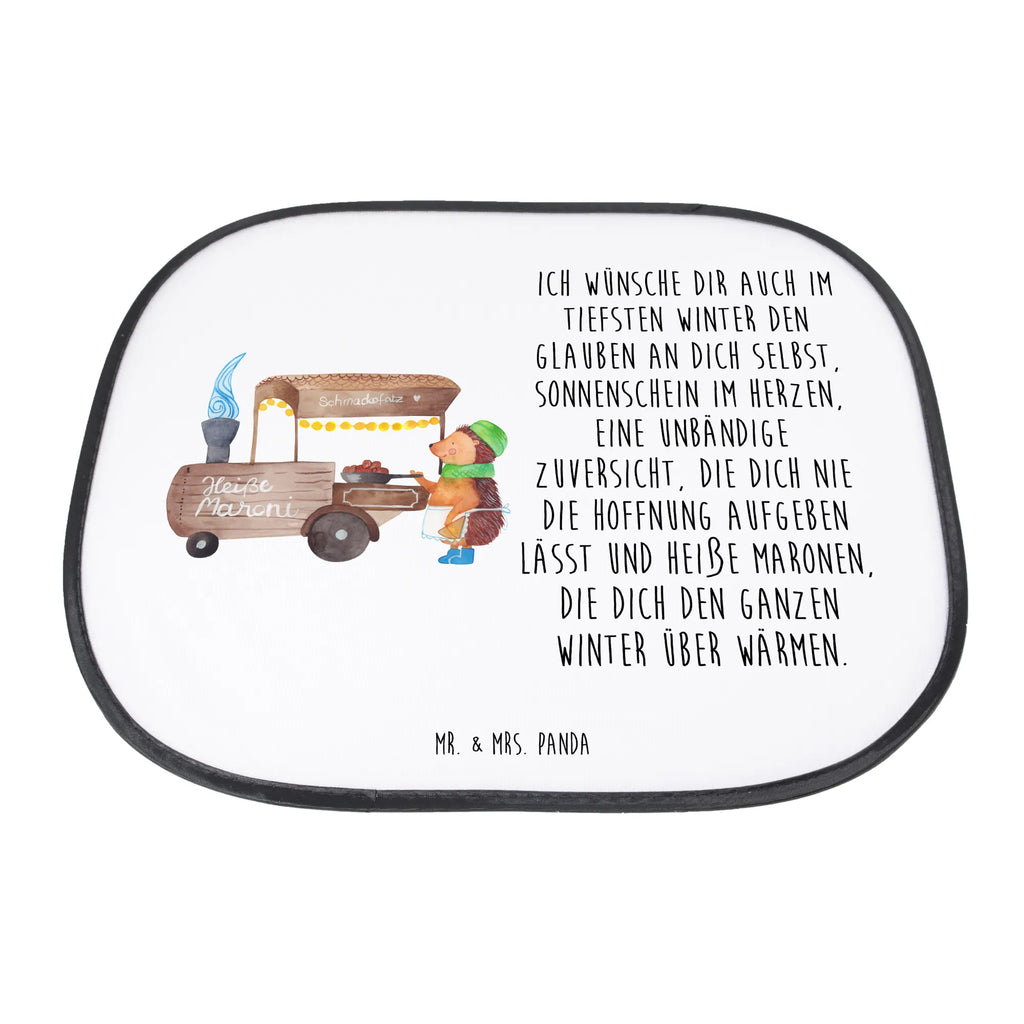 Car sun shade hedgehog Chestnuts gift, car, family, sun protection, sun visor, children, back seat, windows, Winter, Christmas, Christmas time, snow