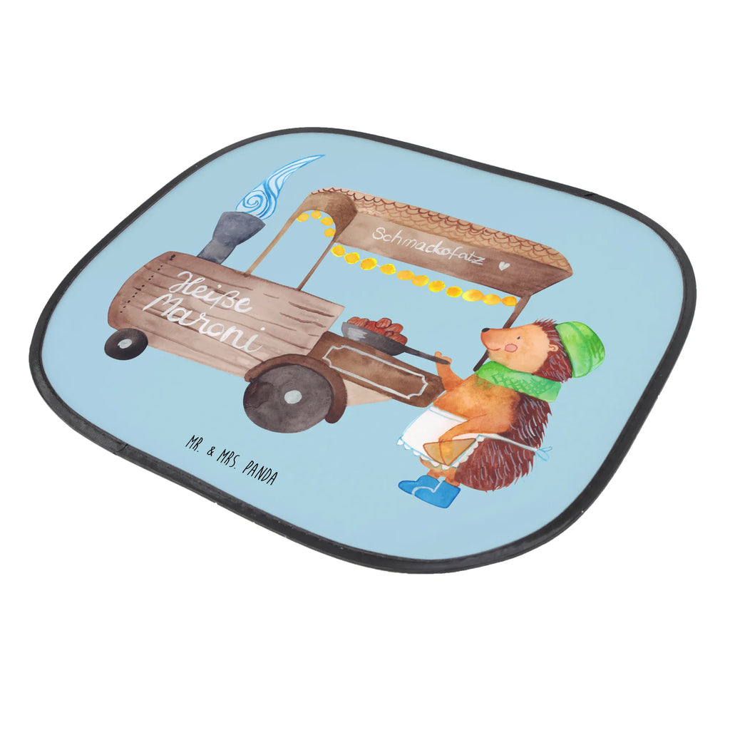 Car sun shade hedgehog Chestnuts gift, car, family, sun protection, sun visor, children, back seat, windows, Winter, Christmas, Christmas time, snow