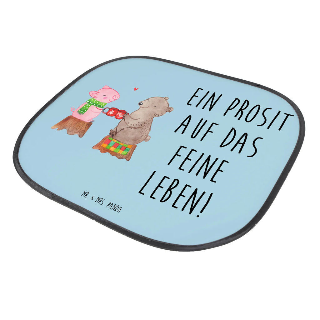 Car sun shade Glowing Pig Bash sun visor, car, children, sun protection, back seat, windows, gift, family, Winter, Christmas, Christmas time, snow