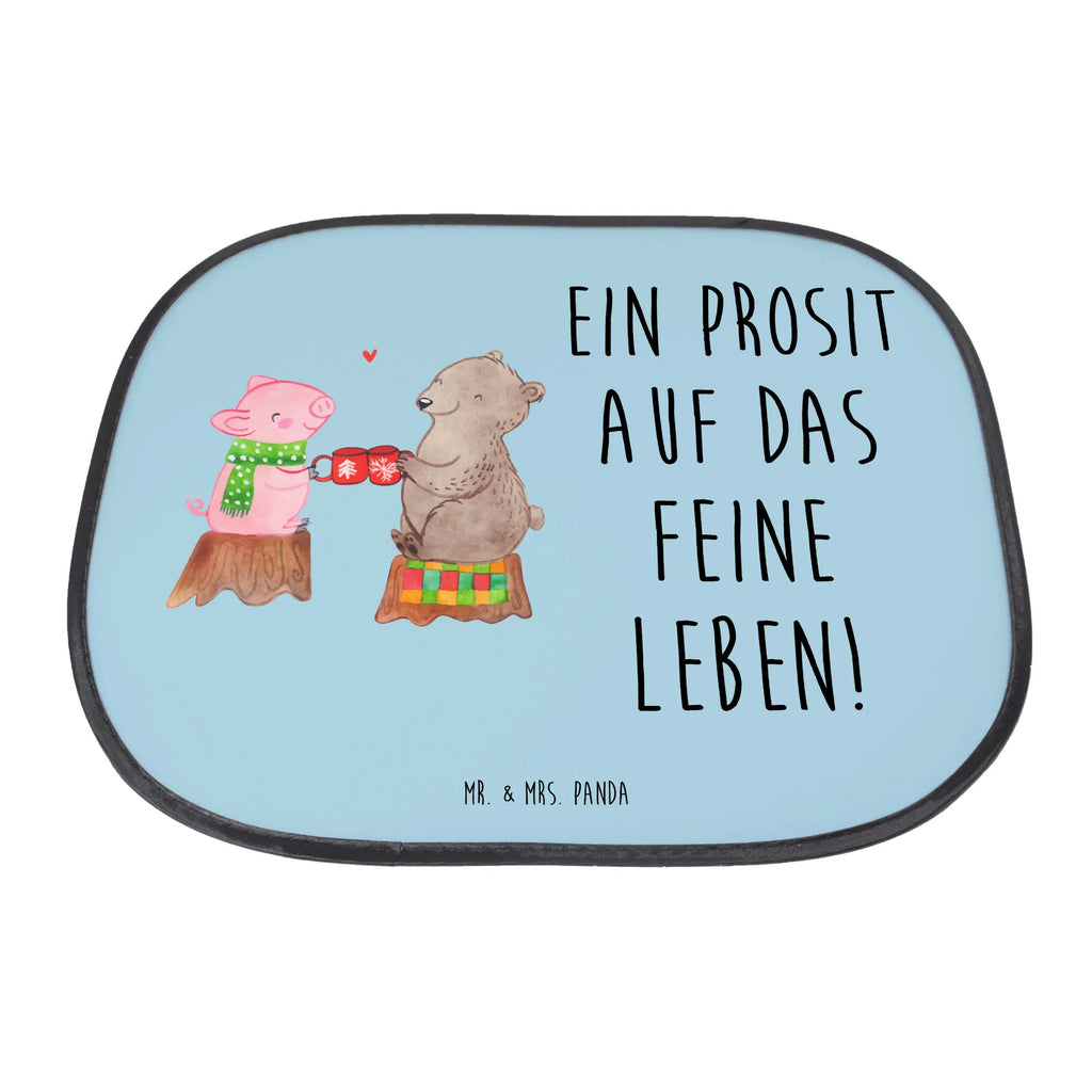 Car sun shade Glowing Pig Bash sun visor, car, children, sun protection, back seat, windows, gift, family, Winter, Christmas, Christmas time, snow