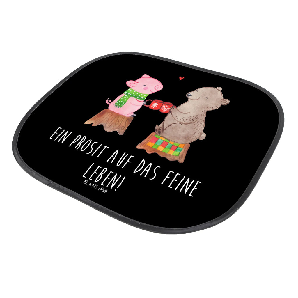 Car sun shade Glowing Pig Bash sun visor, car, children, sun protection, back seat, windows, gift, family, Winter, Christmas, Christmas time, snow