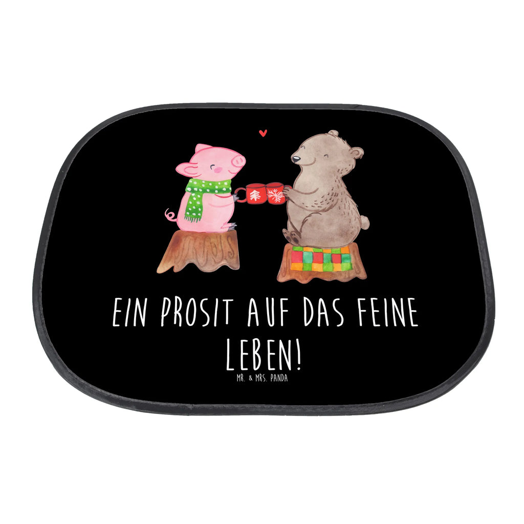 Car sun shade Glowing Pig Bash sun visor, car, children, sun protection, back seat, windows, gift, family, Winter, Christmas, Christmas time, snow