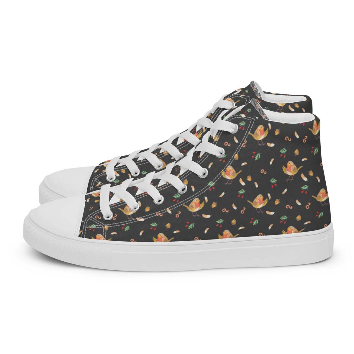 Damen Sneaker Rotkehlchen Federn Muster