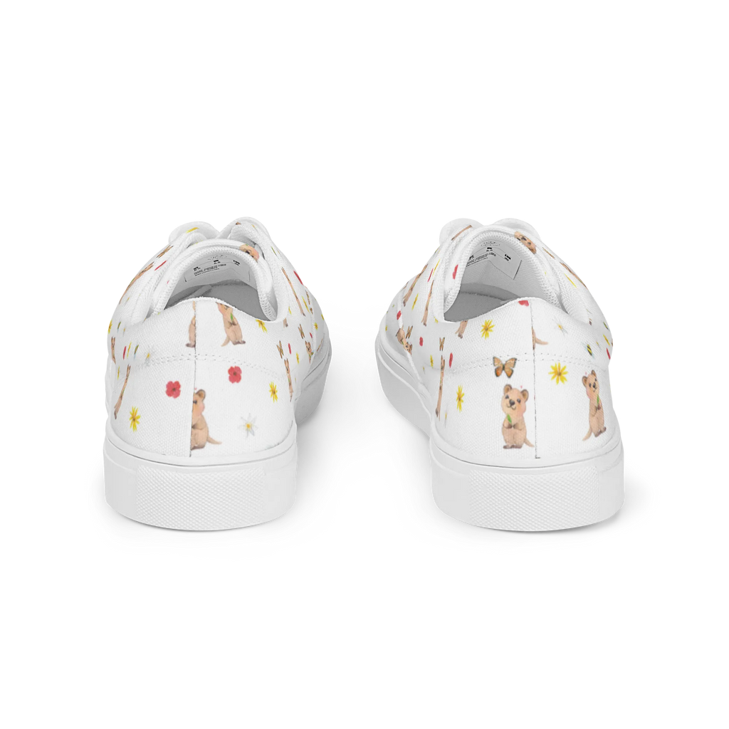 Damen Stoffschuhe Quokka Happy Muster Tiermotive, Gute Laune, lustige Sprüche, Tiere, Niedliches Tier, Dinge erledigen, Aufschieberitis, Lustiger Spruch, Quokka, Verschieben