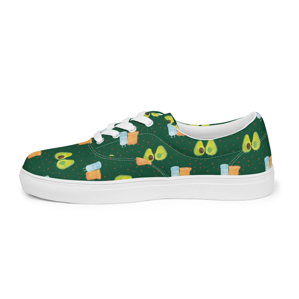 Damen Stoffschuhe Avocado Pärchen Muster Avocado, Veggie, Vegan, Gesund, Babyparty, Avocuddle, Avocados, Geburt, Schwangerschaft, Familie, Babyshower, Liebe, Hochzeit, Kinder