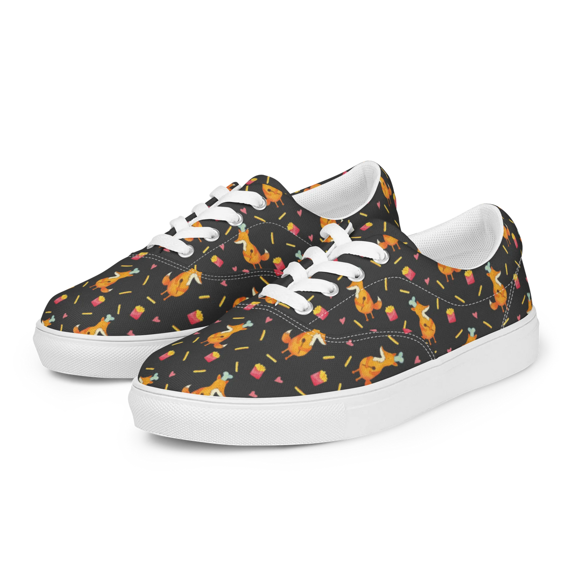 Women's Fabric Shoes Fox Fries Stoffsneaker, Canvasschuhe, Damensneaker, Damen Halbschuhe, Freizeitschuh, Freizeitschuhe, Leinenschuhe, Halbschuhe, Canvas-Sneaker, Stoffschuhe, Stoff-Sneaker, Canvas Schuhe, Sneaker Damen, Schnürer, Schnürschuhe, Sportschuhe, Turnschuhe Damen, Stoffschuhe Damen, Stoffschuh, Damenschuhe, Leinensneaker, Stoffturnschuhe, Segeltuchschuhe, Fuchs Muster, Pommes Muster, Pommes, Fuchs, Pomes Frites