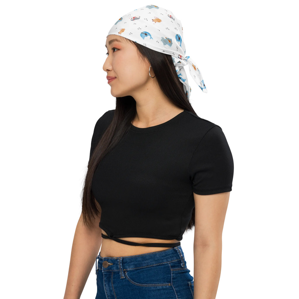 Bandana Big Band Muster Bandana kaufen, Kopftuch, Multifunktionstuch, Halstuch, Design Bandana, Bandana Tuch, Bandana, Sportbandana, Sport Bandana, Tiermotive, Gute Laune, lustige Sprüche, Tiere, Musik, Delfin, Pinguin, Elefant, Maus, Gitarre, Band, Hund, Triangel, Musikanten