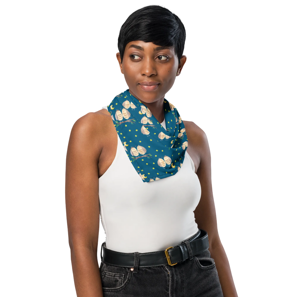 Bandana Eulen Liebe Muster Halstuch, Multifunktionstuch, Kopftuch, Bandana, Sportbandana, Sport Bandana, Bandana kaufen, Bandana Tuch, Design Bandana, Eule, Eule Deko, Hochzeit Spruch, Owl, Liebe, Freundin Geschenk, Freund, Wortspiel lustig, Liebe Spruch, All you need is love