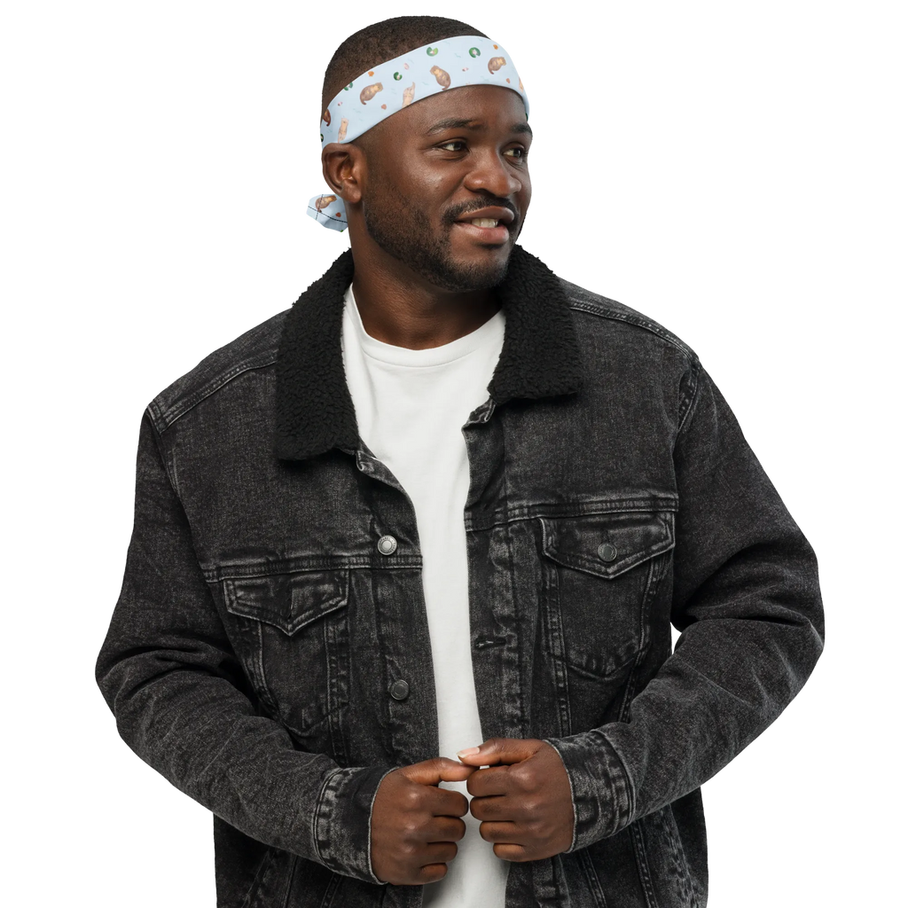 Bandana Otter Muschel Muster Multifunktionstuch, Sportbandana, Bandana, Bandana Tuch, Halstuch, Bandana kaufen, Sport Bandana, Design Bandana, Kopftuch, Otter, Fischotter, Seeotter, Tagträumen, Motivation, Büro, träumen, grübeln, Otterliebe