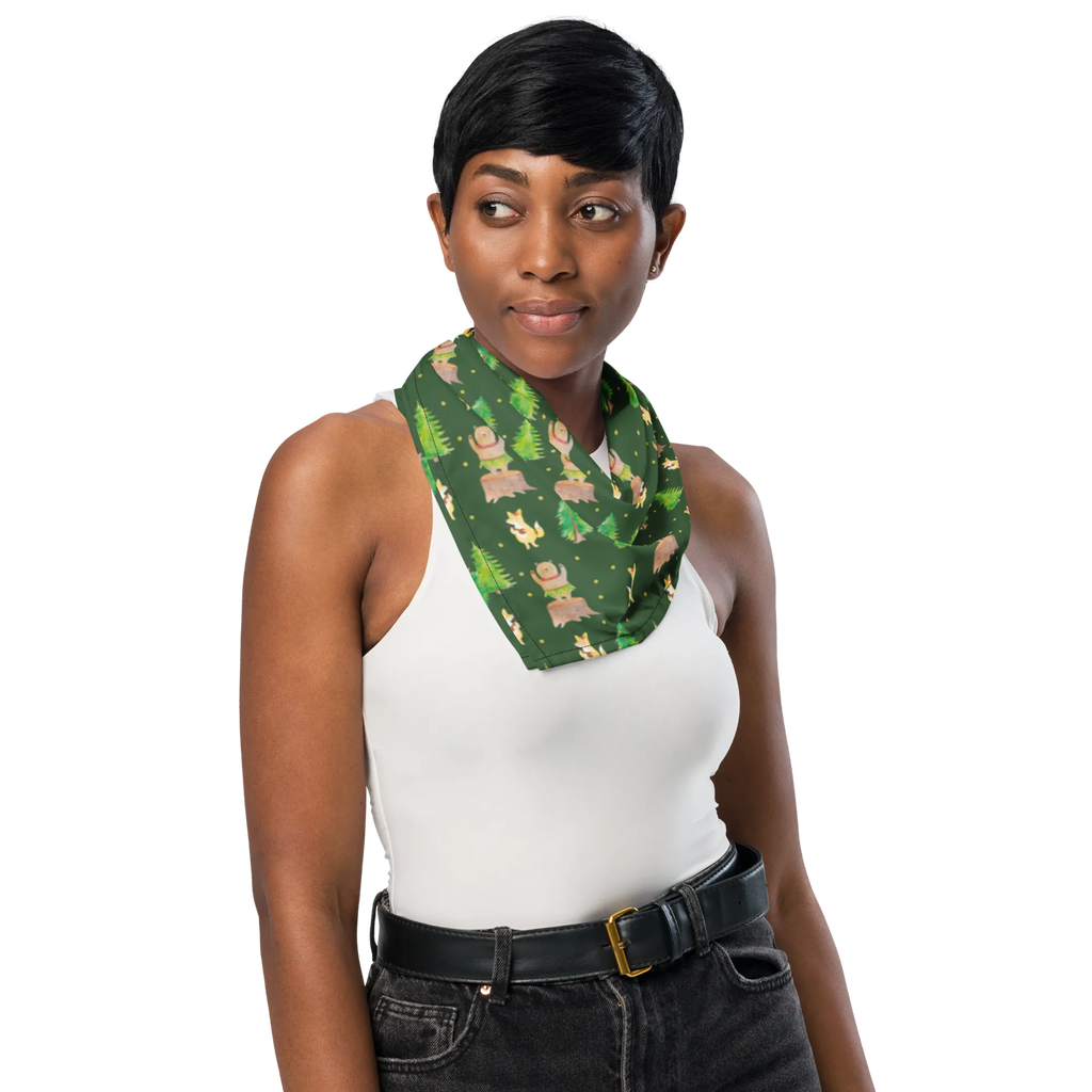 Bandana Waldtiere Aloha Muster Design Bandana, Bandana Tuch, Multifunktionstuch, Bandana, Halstuch, Sport Bandana, Sportbandana, Kopftuch, Bandana kaufen, Tiermotive, Gute Laune, lustige Sprüche, Tiere, Igel, Hase, Musik, Bär, Wald, Aloha, Lachen, Tanzen, Waldtiere, Leben