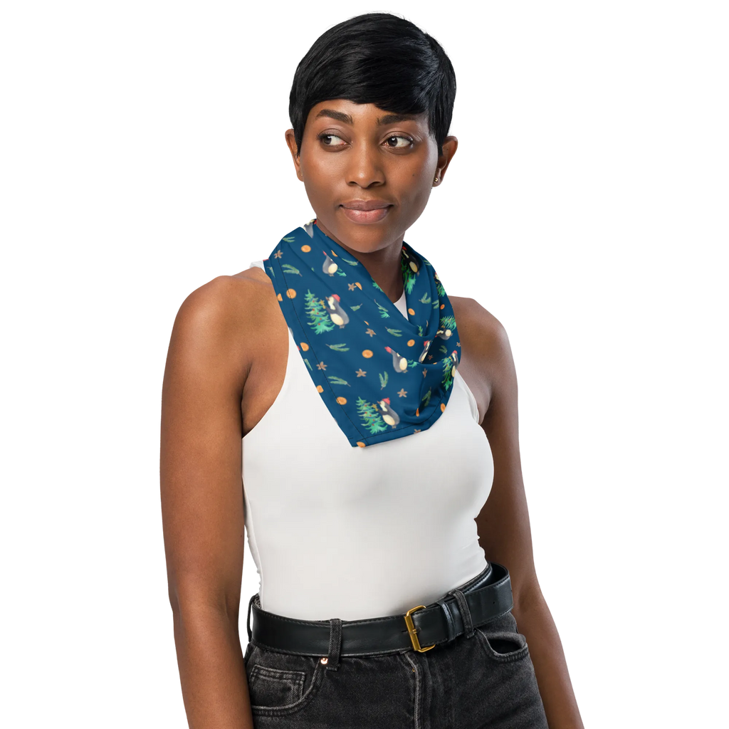 Bandana Pinguin Weihnachtsbaum Muster Kopftuch, Halstuch, Sport Bandana, Design Bandana, Multifunktionstuch, Sportbandana, Bandana Tuch, Bandana kaufen, Bandana, Winter, Weihnachten, Weihnachtsdeko, Nikolaus, Advent, Heiligabend, Wintermotiv, Pinguin