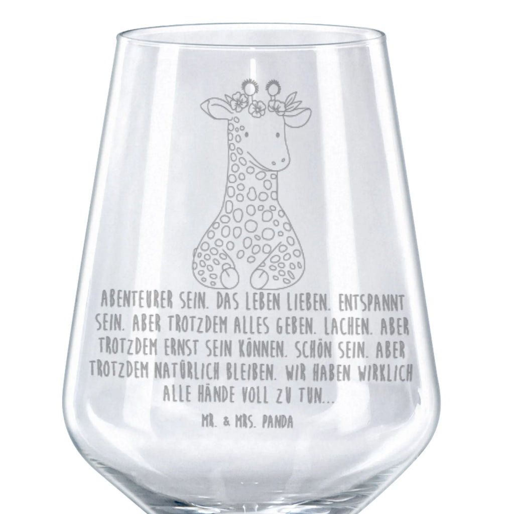 Kieliszek do czerwonego wina żyrafa Wieniec kwiatów Afryka, dzikie zwierzęta
