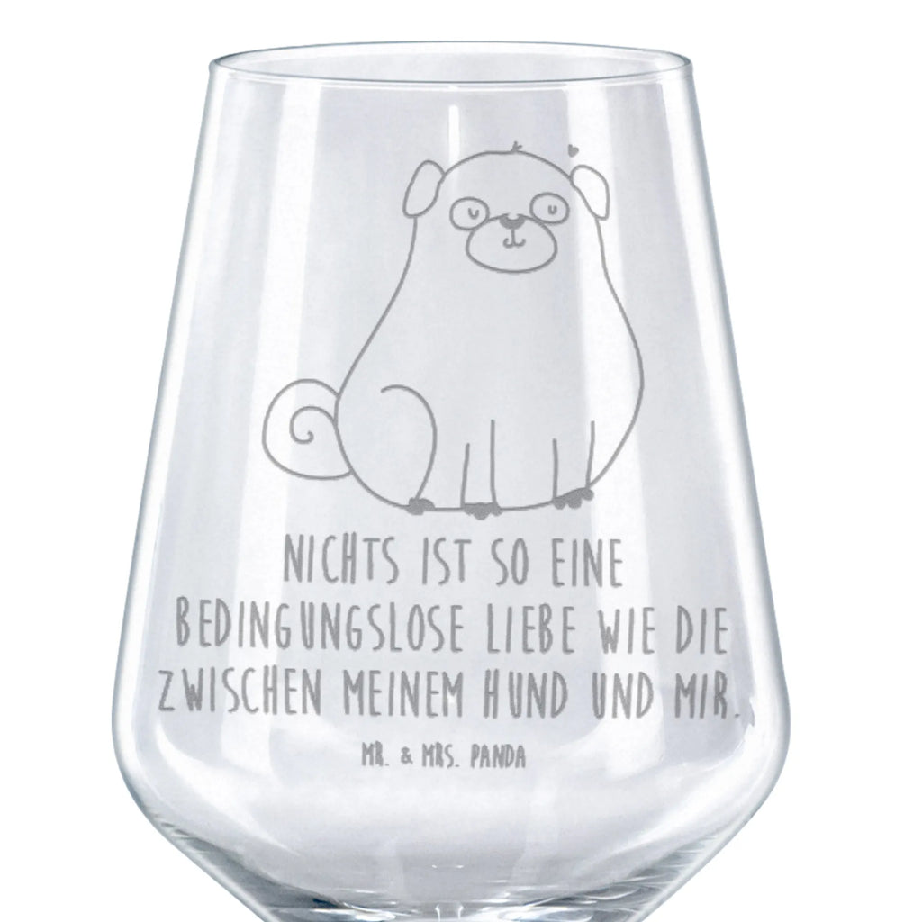 Kieliszek do czerwonego wina Mops Pies, motyw psa, zwierzę domowe, rasa psa, miłośnik zwierząt, właściciel psa, powiedzenia