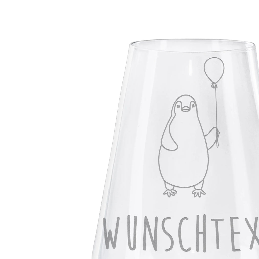 Personalized White Wine Glass Penguin balloon Penguin, North Pole, Winter, Penguins, love, gift girlfriend, balloon, new start, gift idea, love of life, penguins, daydreams, new life, happiness, motivation, best friend