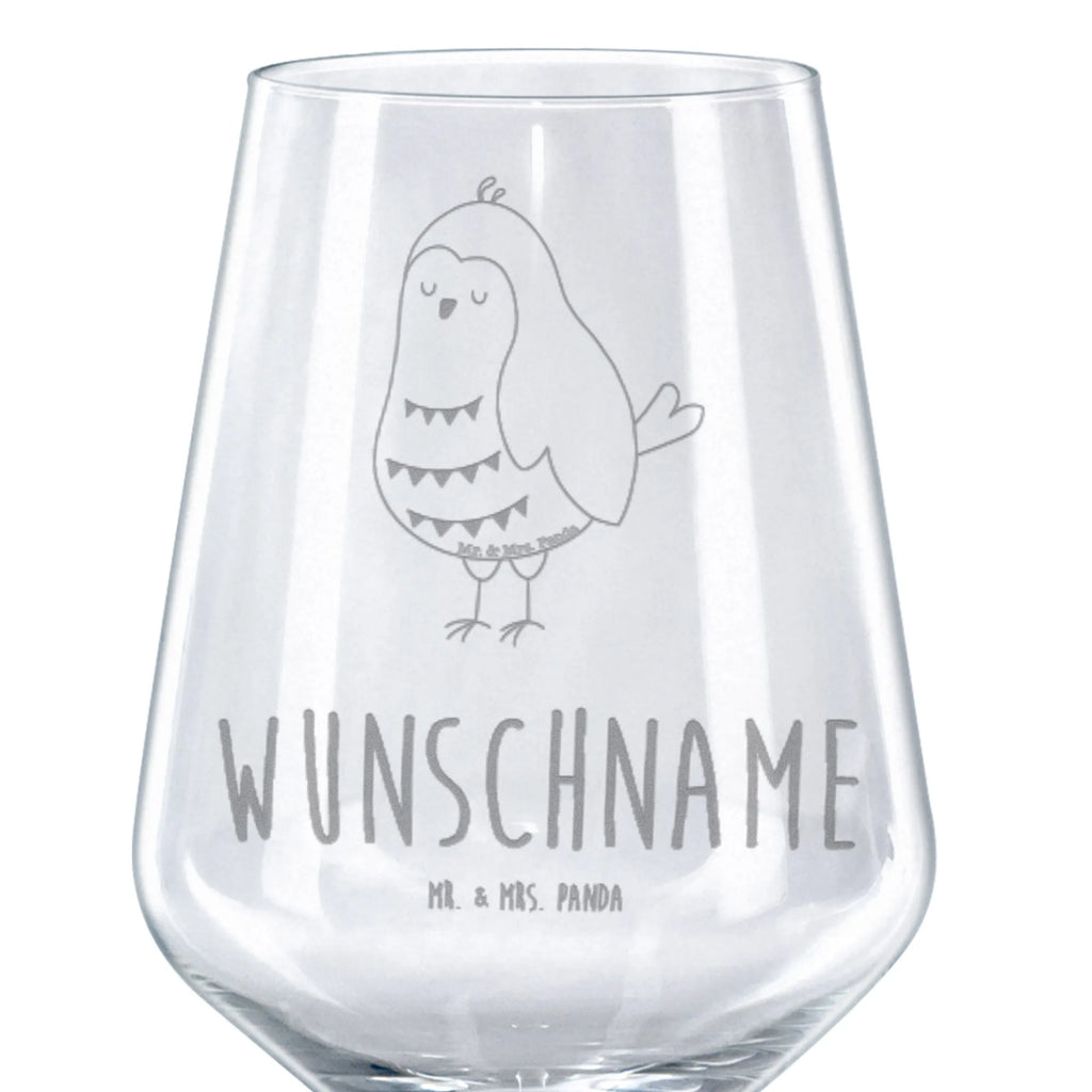 Personalized Red Wine Glass Owl Satisfied owl, forest animal, bird, nocturnal, gift ideas, birthday present, illustrated, funny, romantic gift, owl decor, Saying beautiful, Wedding anniversary gift, Owl saying, Romantic, Owl, Pun funny, Owl deco, Love saying