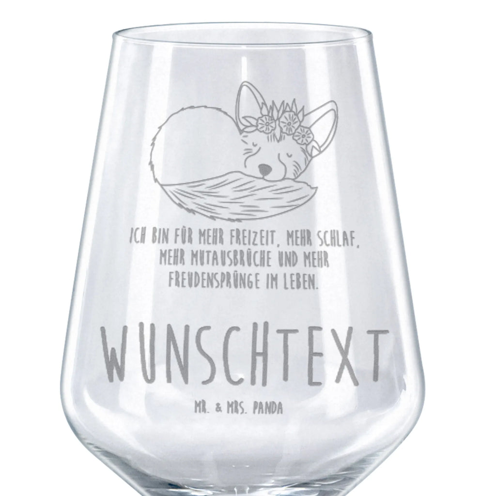 Personalized Red Wine Glass desert fox Flower Africa, flowers, wreath of flowers, happy, desert fox, desert